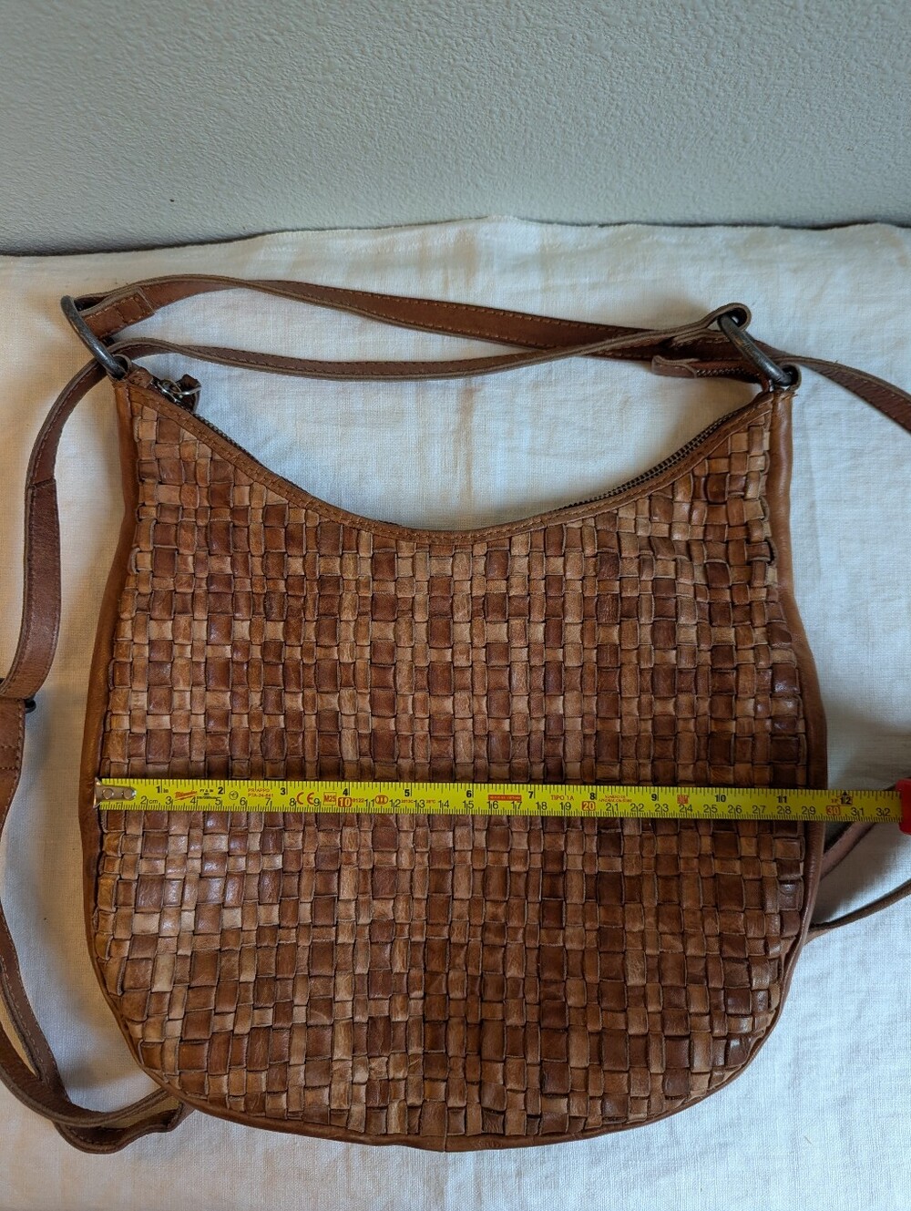 Vilenca Holland Anthropologie Woven Leather Backpack Bag Purse Patina Travel - Picture 12 of 14